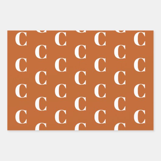 Monogrammed mosterdbrons shades custom Initiaal Inpakpapier Vel (Voorkant 3)