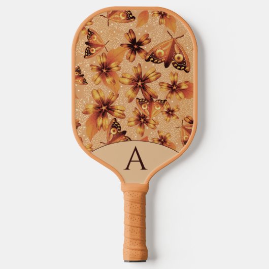 Monogrammed Moth Meadow Amber Pickleball Paddle (Voorkant)