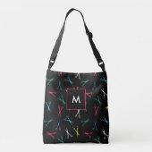 Monogrammed Multi Color Zwart Schaar Patroon Crossbody Tas (Achterkant)