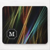 Monogrammed Multicolor Abstract lijnenpatroon Muismat (Voorkant)