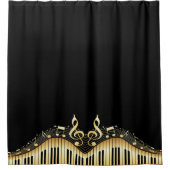Monogrammed Musical Keyboard Douchegordijn (Voorkant)