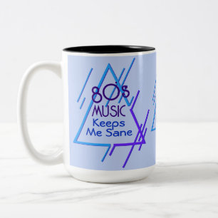 Monogrammed Muziek van 80 houdt me Ruit Tweekleurige Koffiemok