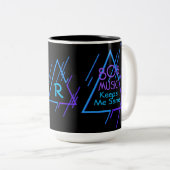 Monogrammed Muziek van 80 houdt me Zane Black Tweekleurige Koffiemok (Voorkant rechts)