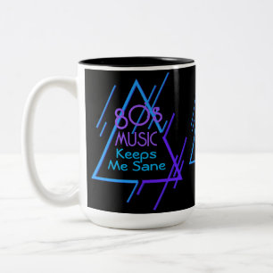 Monogrammed Muziek van 80 houdt me Zane Black Tweekleurige Koffiemok