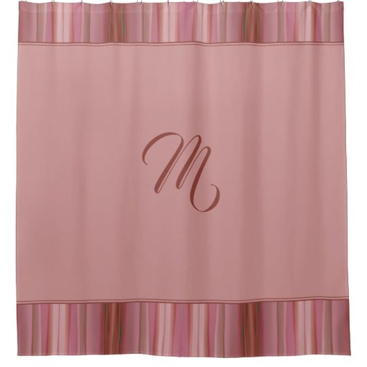Monogrammed Mystic Mauve Douchegordijn (Voorkant)