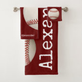 Monogrammed-naam,  Baseball Maroon roest Bad Handdoek (Insitu)
