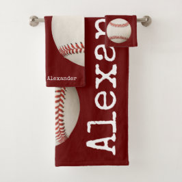 Monogrammed-naam,  Baseball Maroon roest Bad Handdoek