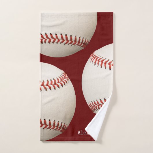 Monogrammed-naam,  Baseball Maroon roest Bad Handdoek (Handdoek)