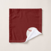Monogrammed-naam,  Baseball Maroon roest Bad Handdoek (Wasdoekje)
