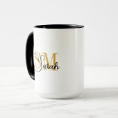 Monogrammed Naam & Elegant Signature Coffee Mok (Voorkant links)