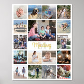 Monogrammed Naam en Initiaal Moderne Fotocollage Folie Afdrukken (Voorkant)