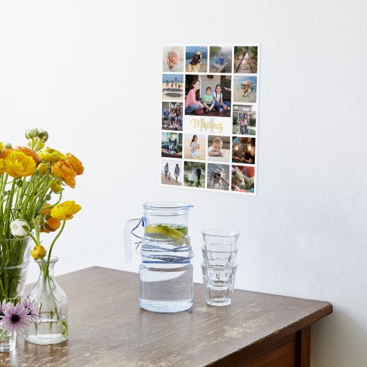 Monogrammed Naam en Initiaal Moderne Fotocollage Folie Afdrukken (Laag (Keuken))