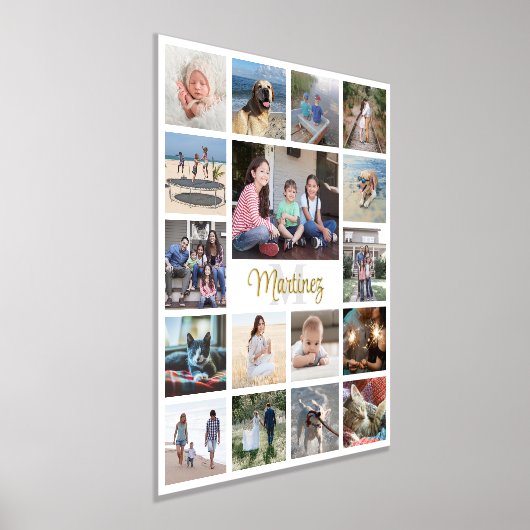 Monogrammed Naam en Initiaal Moderne Fotocollage Folie Afdrukken (Laagn)