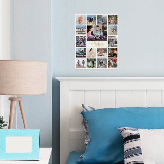 Monogrammed Naam en Initiaal Moderne Fotocollage Folie Afdrukken (Insitu (Slaapkamer))