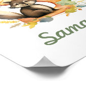 Monogrammed naam kwekerij Poster Woodland letter S (Hoek)