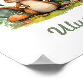 Monogrammed Naam kwekerij Poster Woodland Letter U (Hoek)