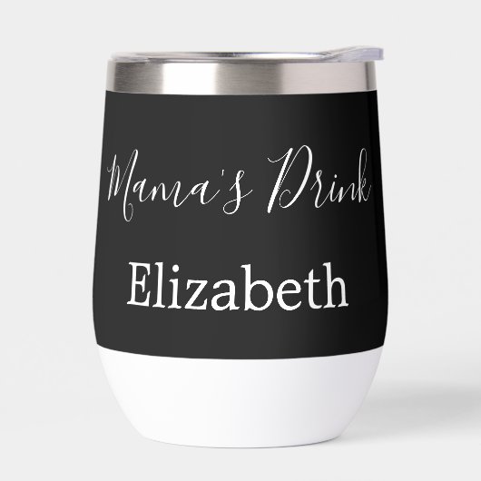 Monogrammed Naam Mama's Drink Zwart Wit (Links)