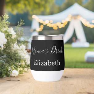 Monogrammed Naam Mama's Drink Zwart Wit