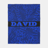 Monogrammed naam met naam collage in marineblauw fleece deken (Voorkant)