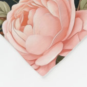 Monogrammed Naam Perzik Roze Bloemen Fleece Deken (Hoek)