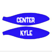 Monogrammed Naam & Positie in Blauw/Wit | Basketbal (Panelen)