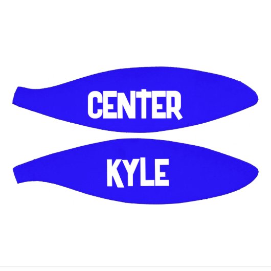 Monogrammed Naam & Positie in Blauw/Wit | Basketbal (Panelen)