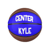 Monogrammed Naam & Positie in Blauw/Wit | Basketbal (Voorkant)