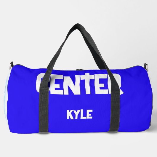 Monogrammed Naam & Positie in Blauw/Wit | plunje Plunjezak (Voorkant)