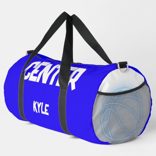 Monogrammed Naam & Positie in Blauw/Wit | plunje Plunjezak (Rechterhoek)