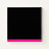 Monogrammed Naam Roze Zwart Notitieboek (Achterkant)
