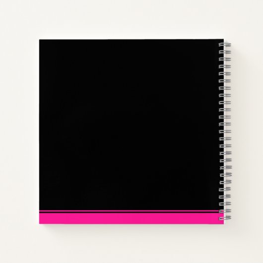 Monogrammed Naam Roze Zwart Notitieboek (Achterkant)