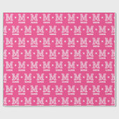 Monogrammed naam Star Pink Custom Cadeaupapier (Vlak)