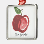 Monogrammed-naam van de Rode Apple-leraar Metalen Ornament (Links)
