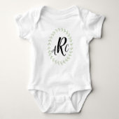 Monogrammed Name baby shower gepersonaliseerd Romper (Voorkant)