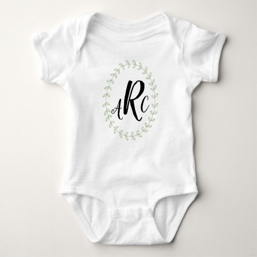 Monogrammed Name baby shower gepersonaliseerd Romper (Voorkant)