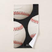 Monogrammed name,  Baseball Black Bad Handdoek (Handdoek)