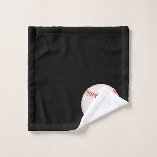 Monogrammed name,  Baseball Black Bad Handdoek (Wasdoekje)