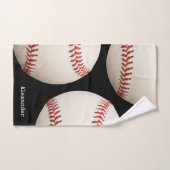 Monogrammed name,  Baseball Black Bad Handdoek (Handdoek)