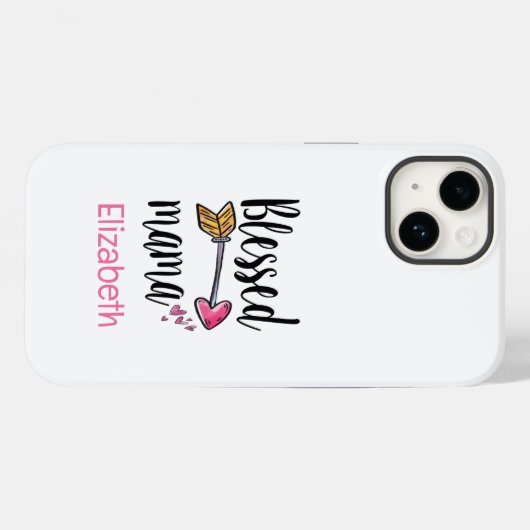 Monogrammed Name Blessed Mama Gift voor mam Case-Mate iPhone Case (Achterkant (horizontaal))