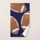 Monogrammed name football Navy Blue Bad Handdoek (Handdoek)