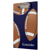 Monogrammed Name Football Navy Blue Planner Klembord (Links)