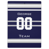 Monogrammed Name Football Navy Blue Planner Klembord (Achterkant)