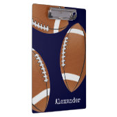 Monogrammed Name Football Navy Blue Planner Klembord (Rechts)