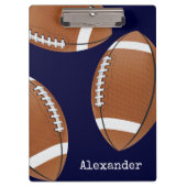 Monogrammed Name Football Navy Blue Planner Klembord (Voorkant)