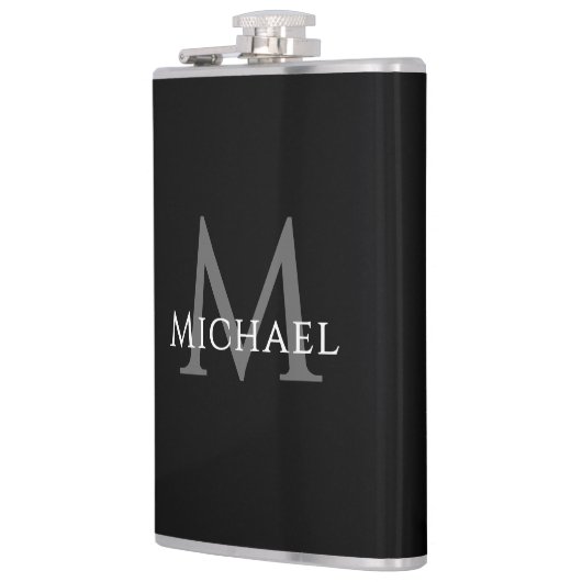 Monogrammed Name Initial Black Gray Custom Heupfles (Links)