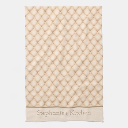 Monogrammed Name Initialen Champagne Gift Theedoek (Verticaal)