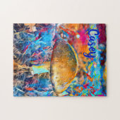 Monogrammed Name Mushroom Fungi | Harde uitdaging Legpuzzel (Horizontaal)