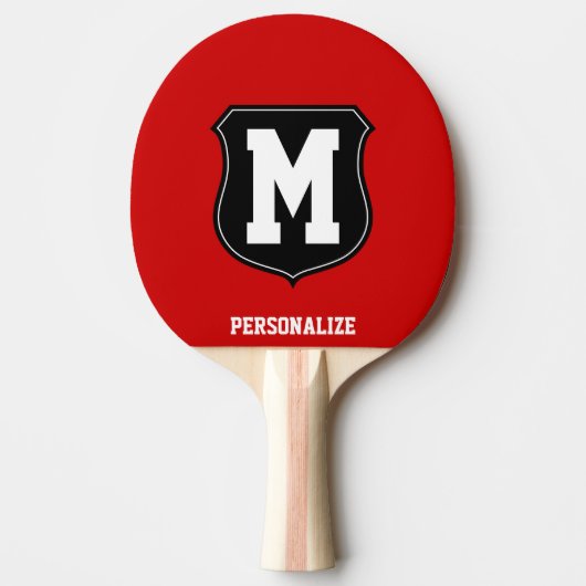Monogrammed name ping pong paddle for table tennis tafeltennisbatje (Voorkant)