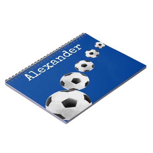 Monogrammed name Soccer football Notitieboek (Linkerzijde)