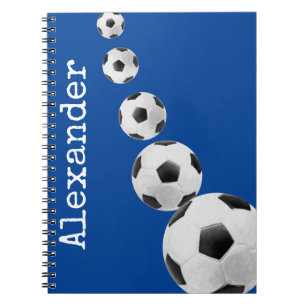 Monogrammed name Soccer football Notitieboek